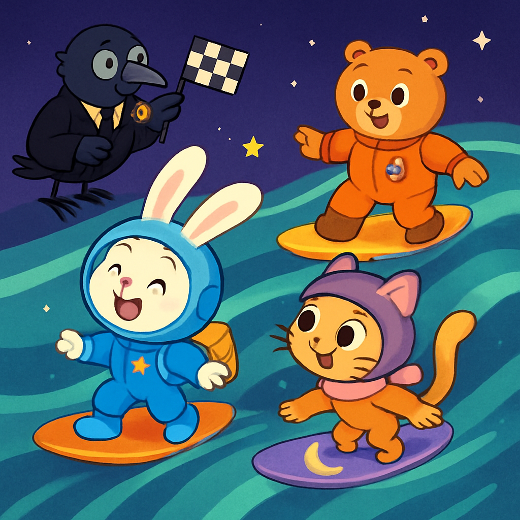 Gravitational Wave Surfing Race