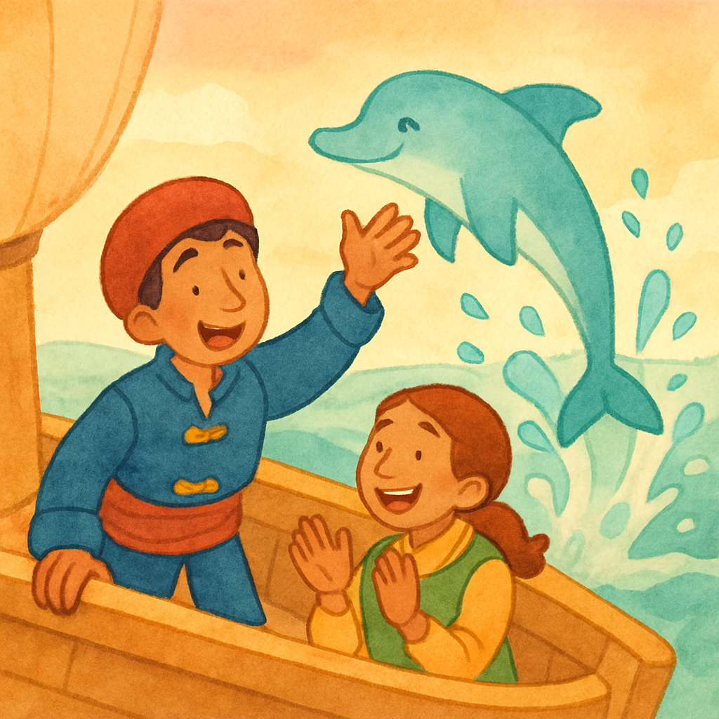 Characters: Sinbad, Flap the Dolphin, crew friend · 3