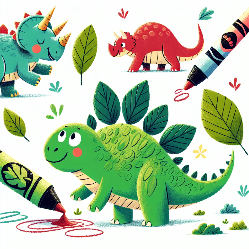 Dino Crayons Work Together · 4