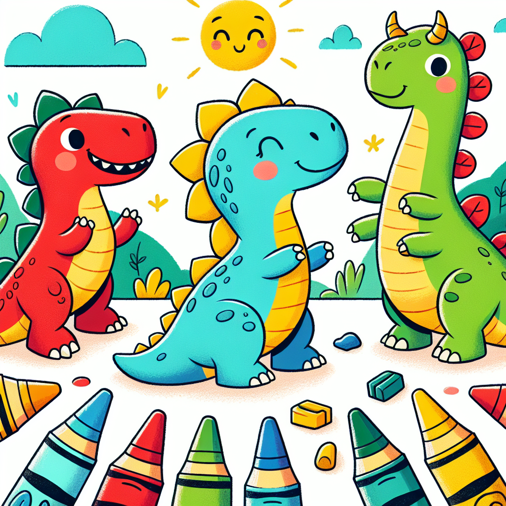 Dino Crayons Work Together · 8