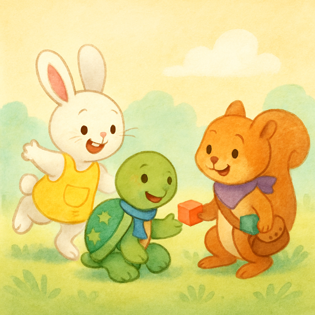 Playing Together: Mia, Toby, and Lina Learn to Share