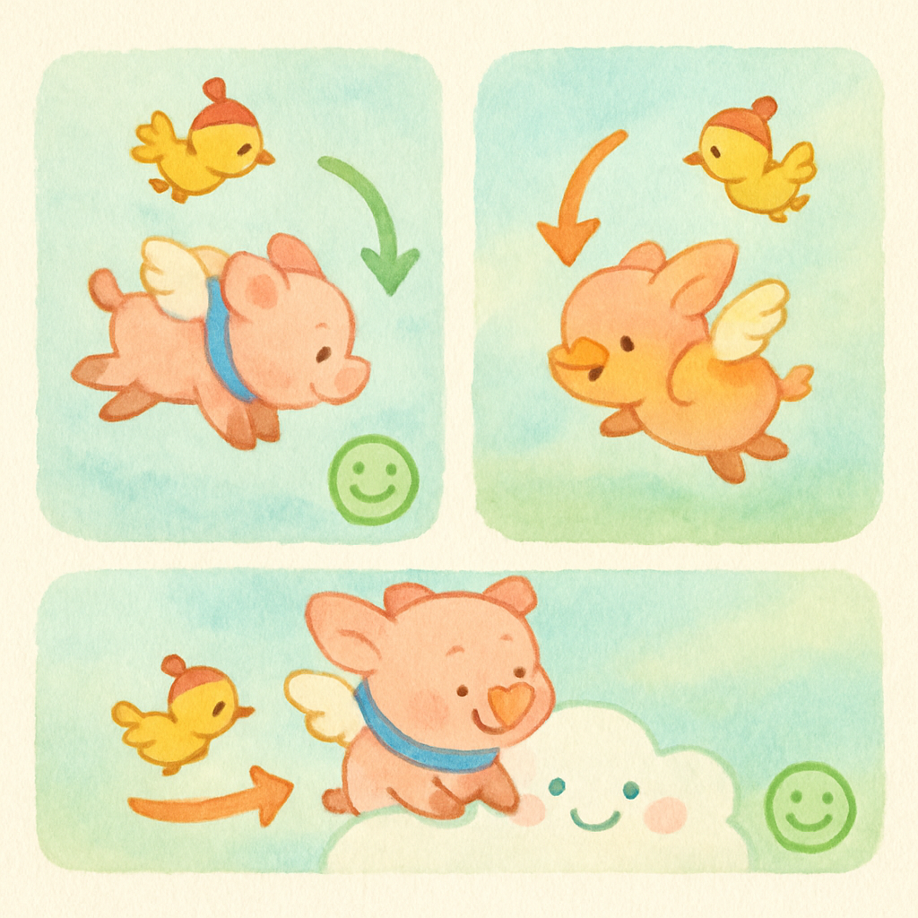 Characters: Teacher Cat, Pipi, Mimi · 5