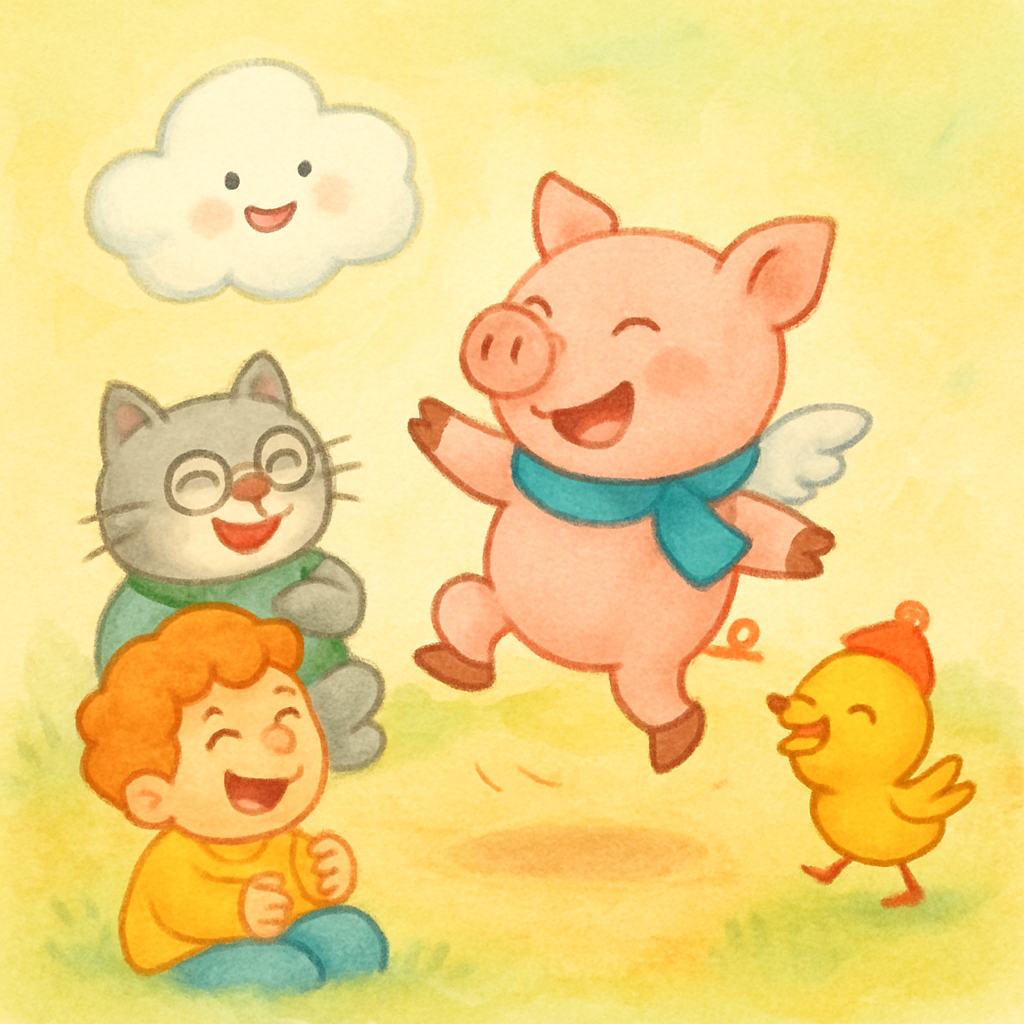 Characters: Pipi, Mimi, Teacher Cat, Baby Cloud, other animals · 8